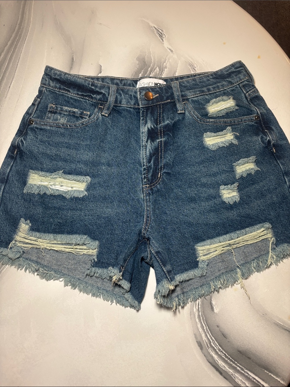Distressed Denim Shorts! (Dark Wash)